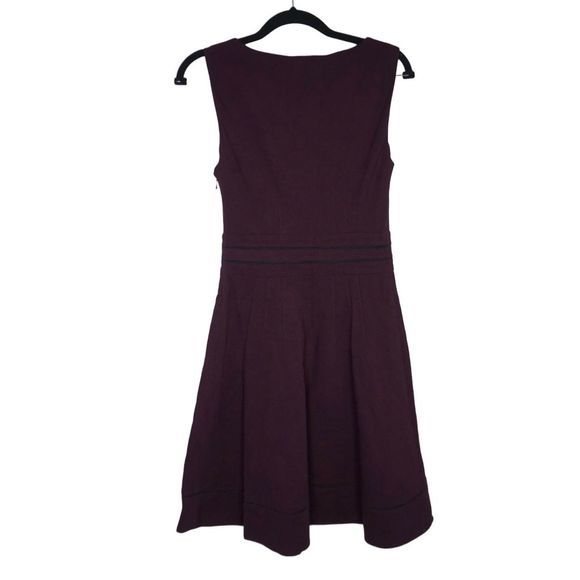 Diane Von Furstenberg 6 Georgette Fit Flare Dress Burgundy Sleeveless A-line DVF - Picture 2 of 9